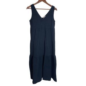 Marine Layer Women's Black Sleeveless Cotton Corinne Maxi Dress Size Medium